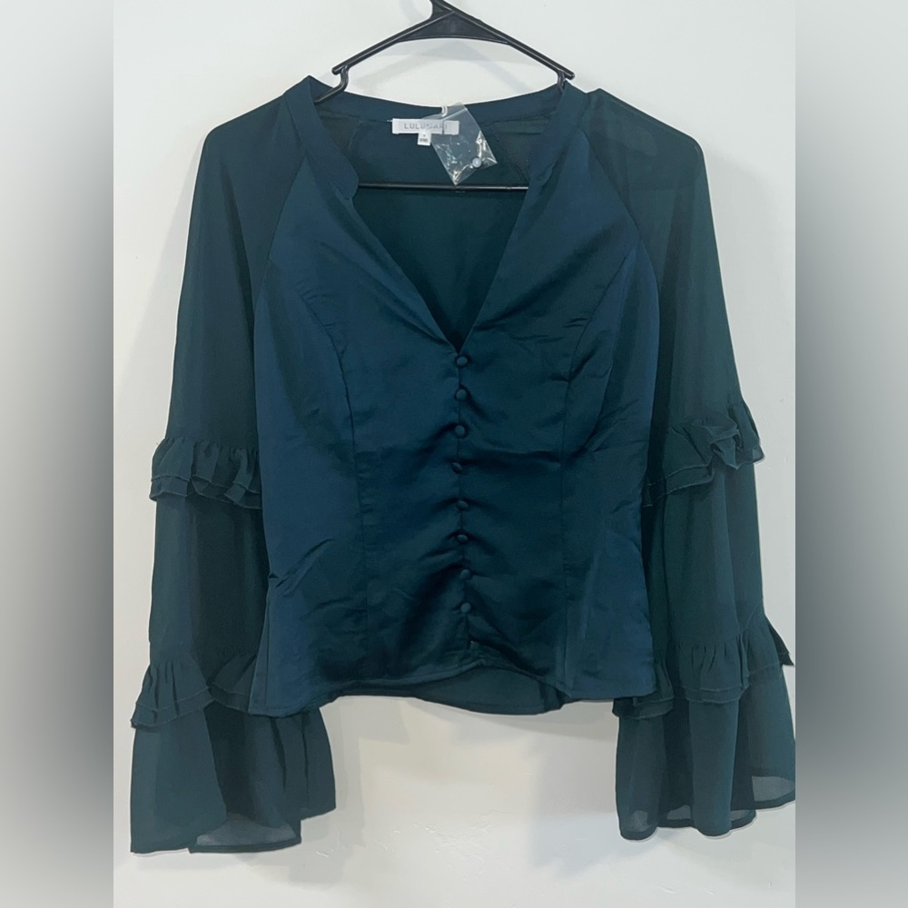 Dark Green Long sleeve Blouse